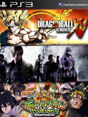 3 juegos en 1 NARUTO SHIPPUDEN: Ultimate Ninja STORM Revolution mas DRAGON BALL XENOVERSE mas RESIDENT EVIL 6 