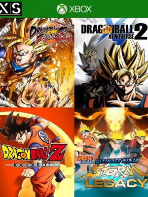 4 JUEGOS EN 1 DRAGON BALL FIGHTERZ + DRAGON BALL XENOVERSE 2 + DRAGON BALL Z KAKAROT + NARUTO SHIPPUDEN: ULTIMATE NINJA STORM LEGACY - Xbox Serie X/S